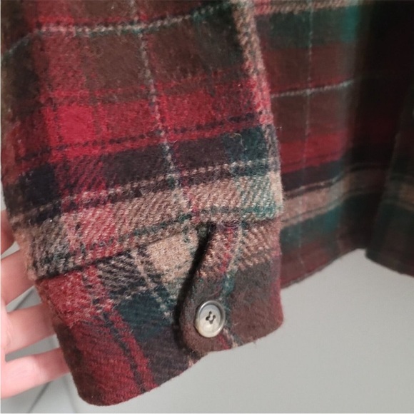 Woolrich Vintage Sherpa Flannel Plaid coat jacket shacket with pockets - Picture 2 of 12